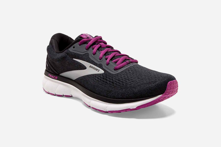 Brooks Trace Road Running Shoes Womens Black/Purple 134560-JTG